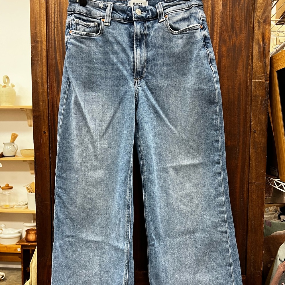 PAIGE Flare Wide Leg Jeans in Blue